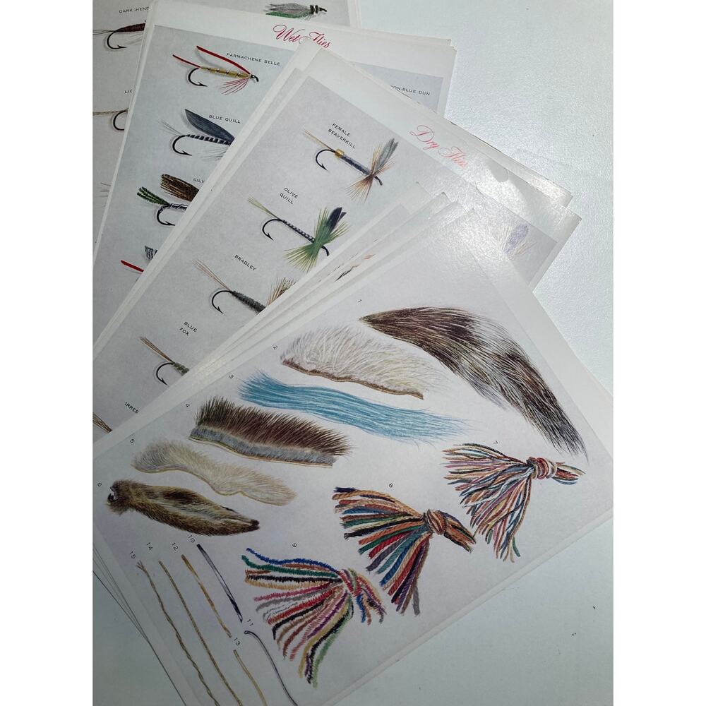 Packet of twenty fly fishing art prints